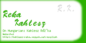 reka kahlesz business card